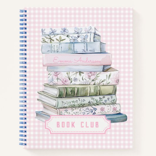 Pastel Grandmillennial Book Club Notizblock (Vorderseite)