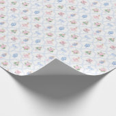 Pastel Grandmillennial Watercolor Nutcracker Geschenkpapier (Ecke)