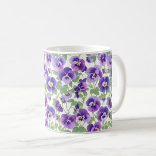 Pastel Graphic Lila Stiefmütterchen Kaffeetasse
