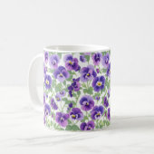 Pastel Graphic Lila Stiefmütterchen Kaffeetasse (Vorderseite Links)