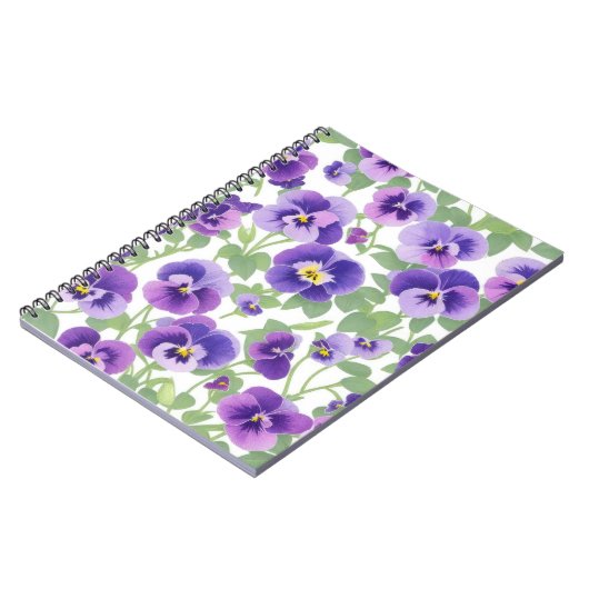 Pastel Graphic Lila Stiefmütterchen Notizblock (Linke Seite)