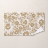 Pastel Grau Light Brown Floral Pattern Badhandtuch Set (Handtuch)