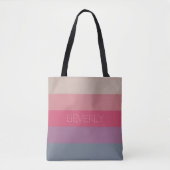 Pastel Grau Lila Pink 5 Farben Name Personalisiert Tasche (Vorderseite)