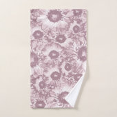 Pastel Grau Rose Rosa Blumenmuster Badhandtuch Set (Handtuch)