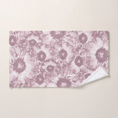 Pastel Grau Rose Rosa Blumenmuster Badhandtuch Set (Handtuch)