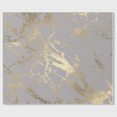 Pastel Gray Abstrakt Foxier Gold Marmor Shiny Glam Geschenkpapier (Flach)