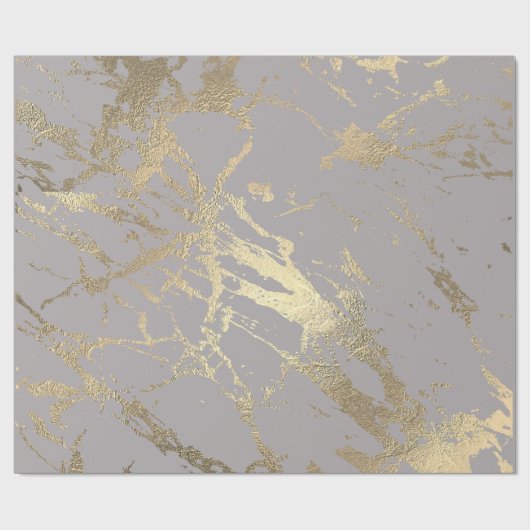 Pastel Gray Abstrakt Foxier Gold Marmor Shiny Glam Geschenkpapier (Flach)