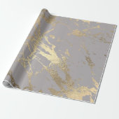 Pastel Gray Abstrakt Foxier Gold Marmor Shiny Glam Geschenkpapier (Ungerollt)