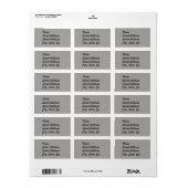 Pastel Gray Address Sticker Adressaufkleber (Vorne)