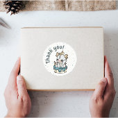 Pastel Gray Blue Baby Dragon Danke Stickers Etiketten