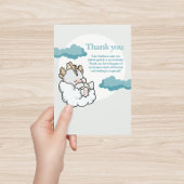 Pastel Gray Blue Cloudy Niedliches Schlafen Baby D Dankeskarte