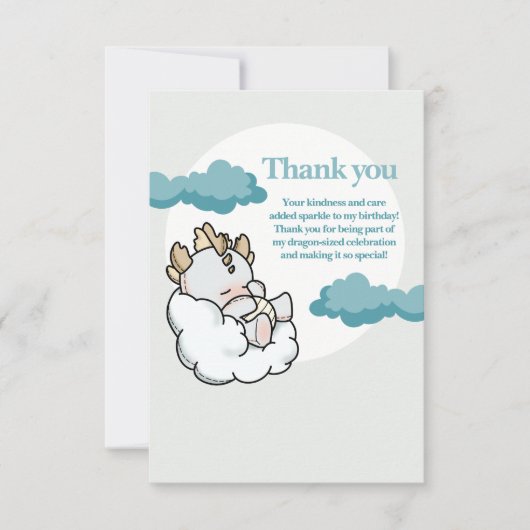 Pastel Gray Blue Cloudy Niedliches Schlafen Baby D Dankeskarte (Vorderseite)