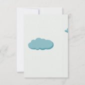 Pastel Gray Blue Cloudy Niedliches Schlafen Baby D Dankeskarte (Rückseite)