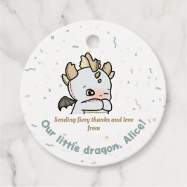 Pastel Gray Brown Niedlich Baby Dragon Danke Geschenkanhänger