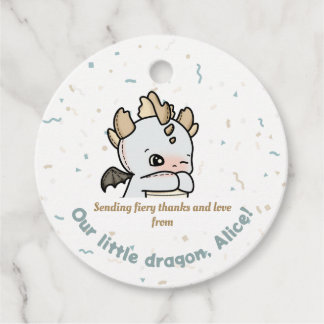 Pastel Gray Brown Niedlich Baby Dragon Danke Geschenkanhänger