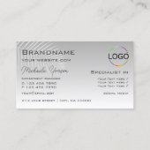 Pastel Gray Gradient Palm Leaf Monogramm und Logo Visitenkarte (Rückseite)