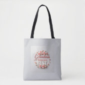 Pastel Gray Grandma Floral Pattern Tasche (Vorderseite)