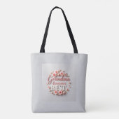 Pastel Gray Grandma Floral Pattern Tasche (Rückseite)