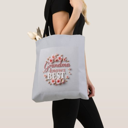 Pastel Gray Grandma Floral Pattern Tasche (Von Nahem)