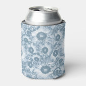 Pastel Gray Navy Floral Pattern Dosenkühler (Kanne Vorderseite)