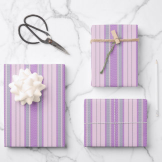 Pastel Gray, Purple & Green Chevron Stripes Geschenkpapier Set
