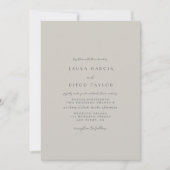 Pastel Gray Script Wedding Einladung (Vorderseite)