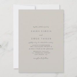 Pastel Gray Script Wedding Einladung