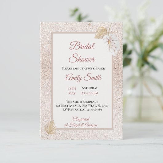 Pastel Gray Silk Brautparty Invintation RSVP Karte (Stehend Vorderseite)