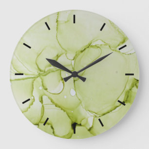 Pastel Green Abstract Large Clock Without Numbers Große Wanduhr