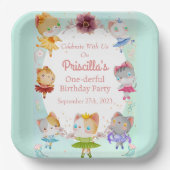 Pastel Green All Ballerina Cat Kindergeburtstag Pa Pappteller (Vorderseite)