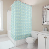 Pastel Green and Blue Checked Tile Duschvorhang (Beispiel)