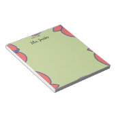 Pastel Green and Red Apple Notepad Notizblock (angewinkelt)