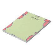 Pastel Green and Red Apple Notepad Notizblock (Rotiert)