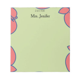 Pastel Green and Red Apple Notepad Notizblock