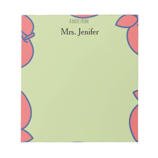 Pastel Green and Red Apple Notepad Notizblock (Vorderseite)