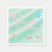 Pastel green Baby Birthday Napkins Serviette (Vorderseite)