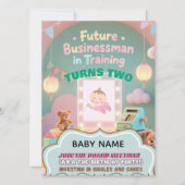 Pastel green Baby Boy Birthday Einladung für Kinde (Vorderseite)