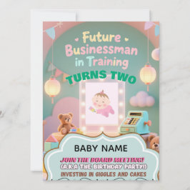 Pastel green Baby Boy Birthday Einladung für Kinde