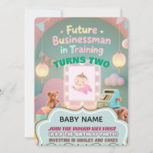 Pastel green Baby Boy Birthday Einladung für Kinde