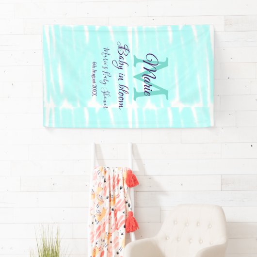 Pastel green baby in bloom monogram baby shower te banner (Insitu)