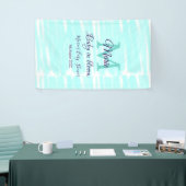 Pastel green baby in bloom monogram baby shower te banner (Messeveranstaltung)