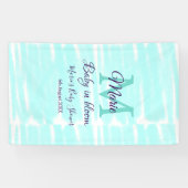 Pastel green baby in bloom monogram baby shower te banner (Horizontal)