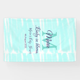 Pastel green baby in bloom monogram baby shower te banner