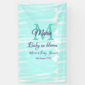 Pastel green baby in bloom monogram baby shower te banner (Vertikal)
