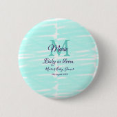 Pastel green baby in bloom monogram baby shower te button (Vorderseite)