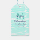 Pastel green baby in bloom monogram baby shower te geschenkanhänger (Vorderseite)