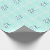 Pastel green baby in bloom monogram baby shower te geschenkpapier (Ecke)