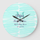 Pastel green baby in bloom monogram baby shower te große wanduhr (Vorderseite)