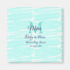 Pastel green baby in bloom monogram baby shower te magnet