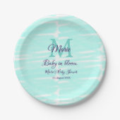 Pastel green baby in bloom monogram baby shower te pappteller (Vorderseite)